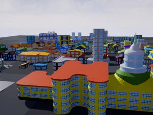 private houses 2 low-poly 3D Model
