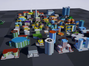 private houses 2 low-poly 3D Model