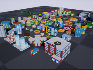 private houses 2 low-poly 3D Modell
