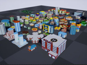 private houses 2 low-poly 3D Model