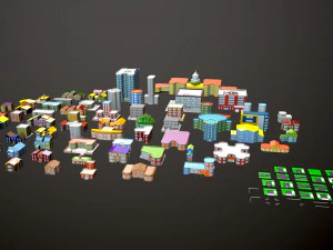 private houses 2 low-poly 3D Model