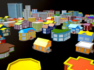 private houses 2 low-poly 3D Model
