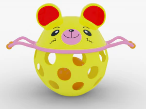 baby rattle toy bear 3D Model