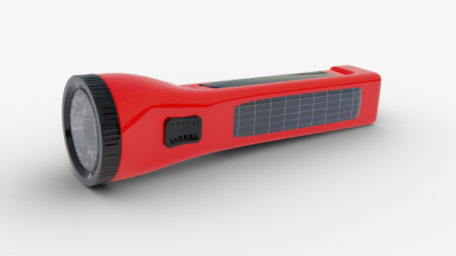 flashlight led solar power Model 3D .c4d .max .obj .3ds .fbx .stl .blend 