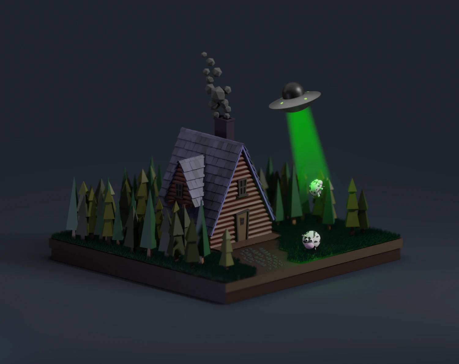 house in the forest 3D Model .c4d .max .obj .3ds .fbx .stl .blend 