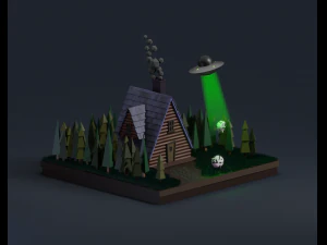 숲속의 집 3D 모델