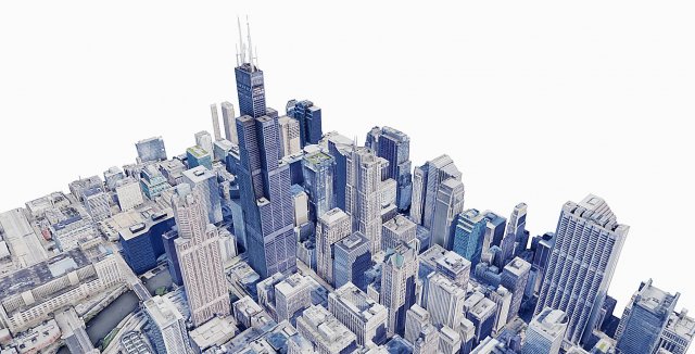 Willis tower 3D Model .c4d .max .obj .3ds .fbx .stl .blend 
