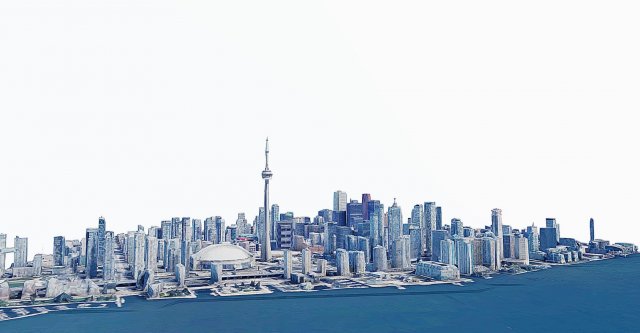 The CN Tower-skyline 3D-Modell .c4d .max .obj .3ds .fbx .stl .blend 
