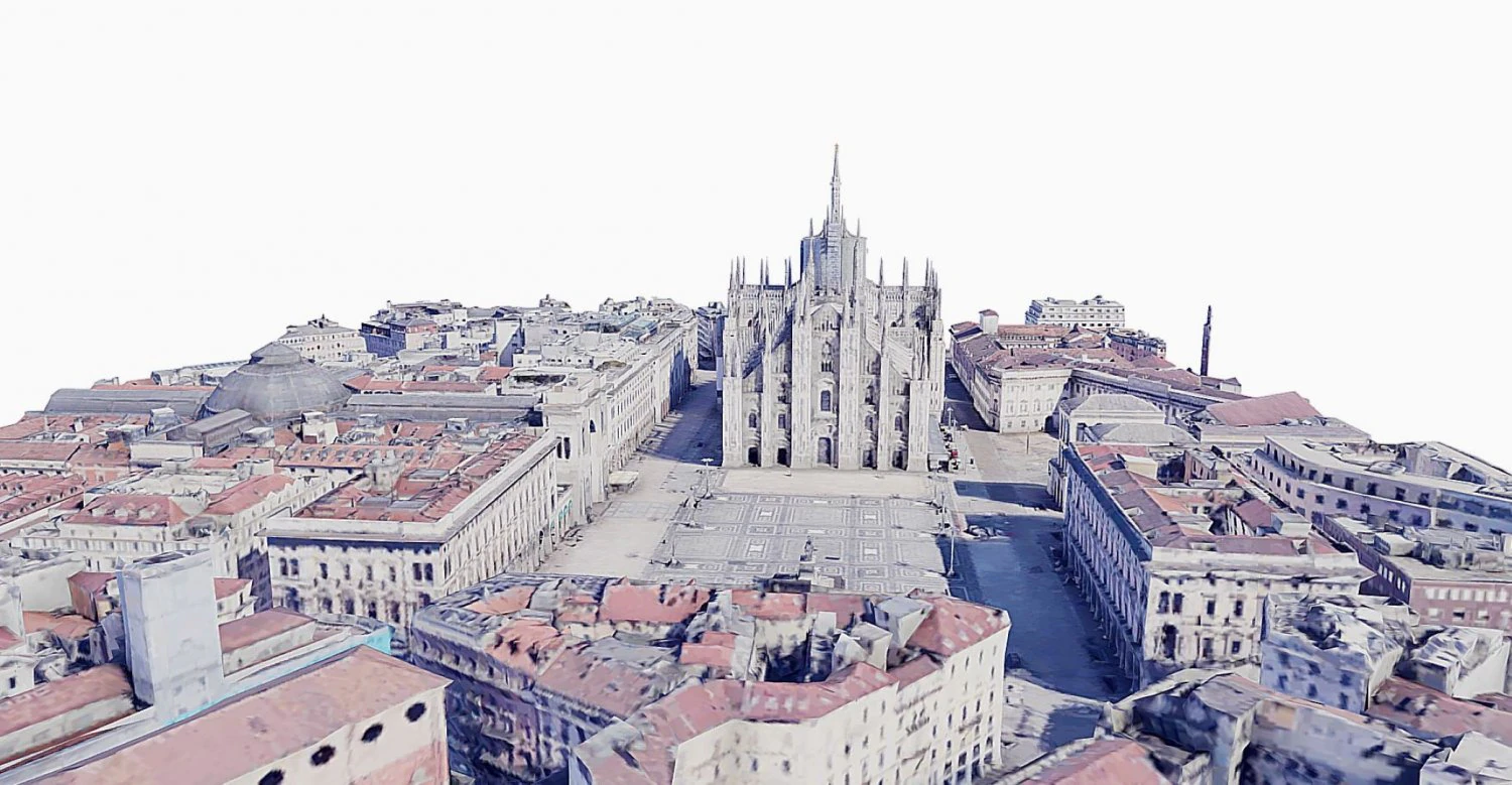 Milan Cathedral - aerial view 3D Model .c4d .max .obj .3ds .fbx .stl .blend