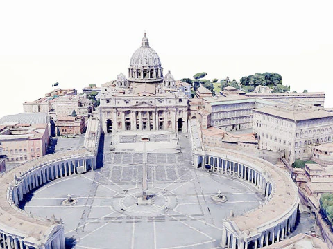 Praça São Pedro-San Pietro- Vaticano Modelo 3D