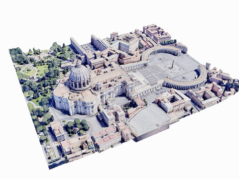 St Peters Square-San Pietro- Vatican 3D Model