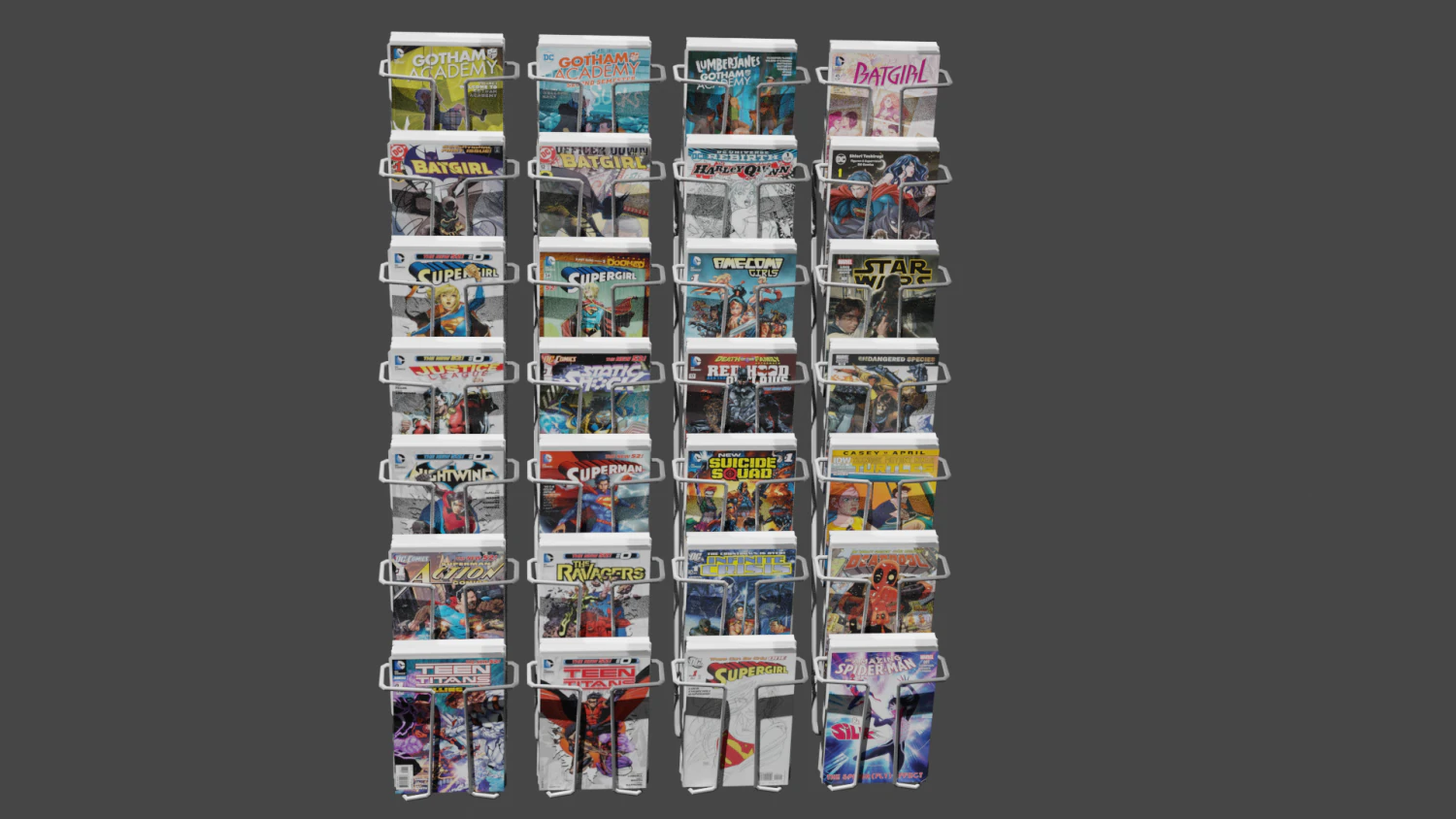 comic book stand 3D Model .c4d .max .obj .3ds .fbx .stl .blend 