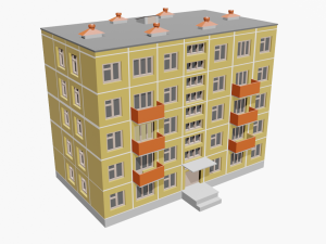 russian house soviet hrushevka 3D 模型
