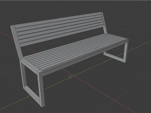 minimalistic bench 3D 模型