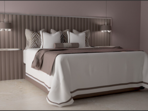 bed with bedclothes 3Dモデル