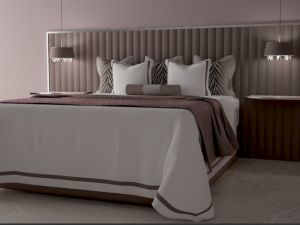 bed with bedclothes Model 3D