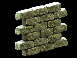 pbr modular game-ready dungeon brick wall low-poly CG Textures