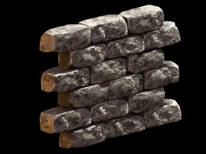 pbr modular game-ready dungeon brick wall low-poly CG Textures