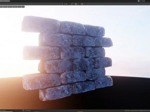 pbr modular game-ready dungeon brick wall low-poly CG Textures