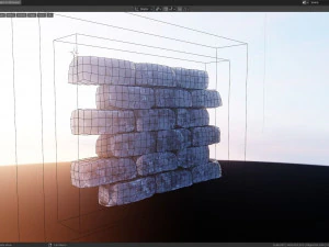 pbr modular game-ready dungeon brick wall low-poly CG Textures