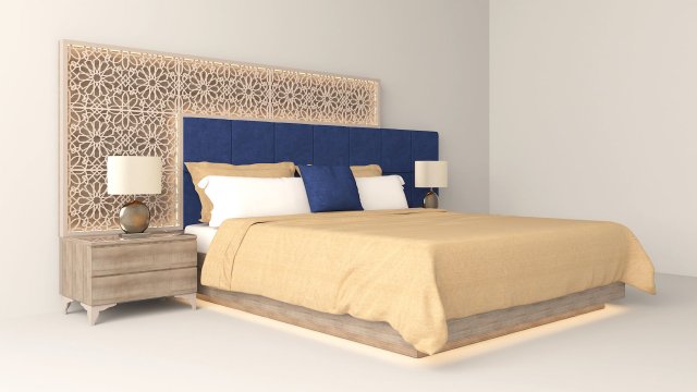 modern islamic bed 3D Модель .c4d .max .obj .3ds .fbx .stl .blend 