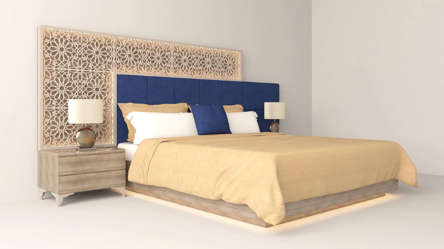 modern islamic bed 3D Model .c4d .max .obj .3ds .fbx .stl .blend 