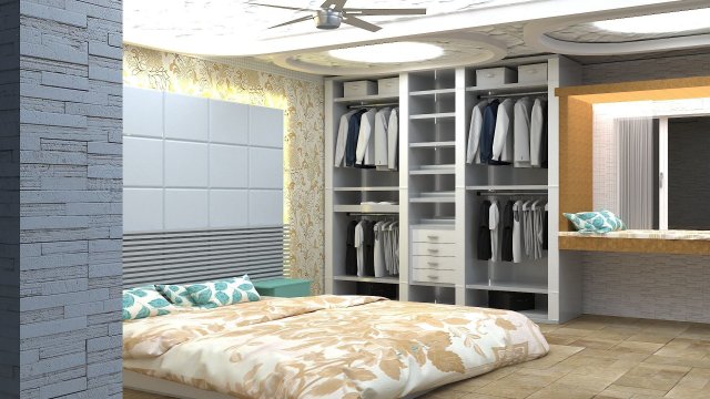 bedroom 3D 模型 .c4d .max .obj .3ds .fbx .stl .blend 