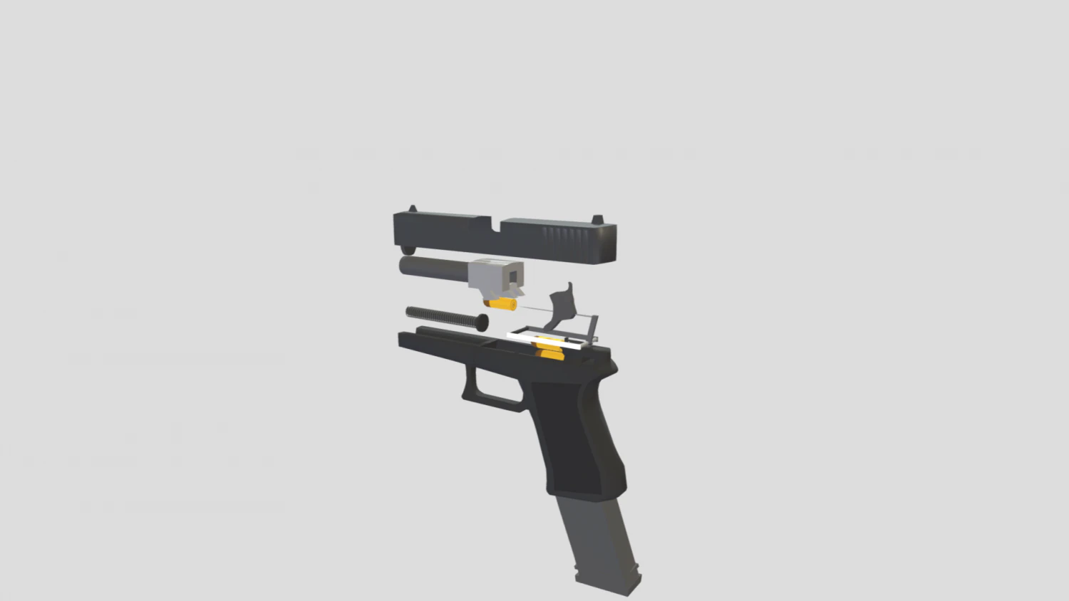 Glock 3D Model .c4d .max .obj .3ds .fbx .stl .blend