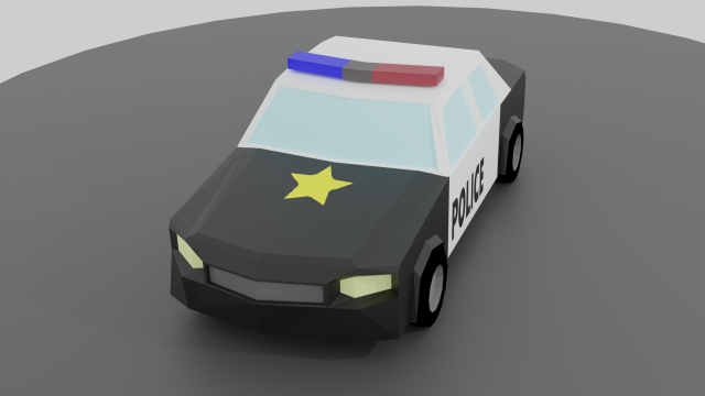 Police Car lowpoly Model 3D .c4d .max .obj .3ds .fbx .stl .blend 
