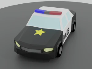 Auto della polizia lowpoly Modello 3D