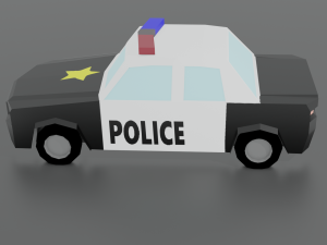 Police Car lowpoly Model 3D