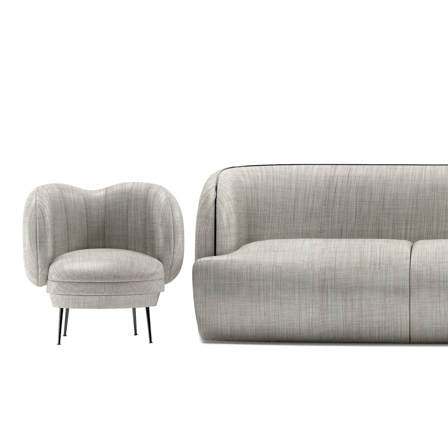 sofa armchair 3D Model .c4d .max .obj .3ds .fbx .stl .blend 