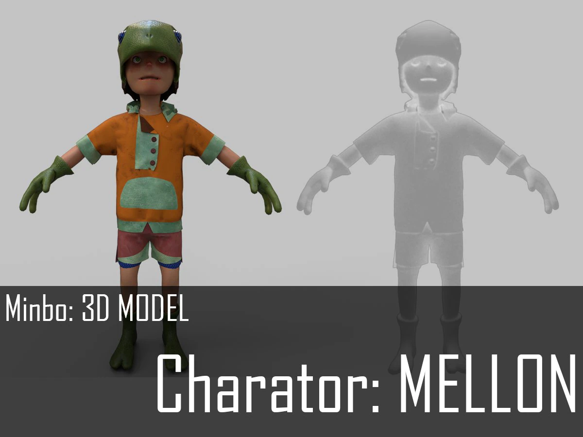 minbo charactor mellon 3D Model .c4d .max .obj .3ds .fbx .stl .blend