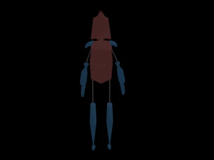 minbo charactor stickman beetle grasshopper 3D Model