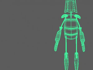 minbo charactor stickman beetle grasshopper 3D Model