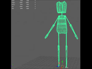 minbo charactor stickman beetle grasshopper 3D Model