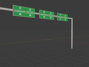 letreros de destino tipo m&eacute;xico se&ntilde;ales de destino tipo m&eacute;xico Modelo 3D