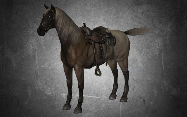 animal - horse a01 3D-Modell .c4d .max .obj .3ds .fbx .stl .blend 