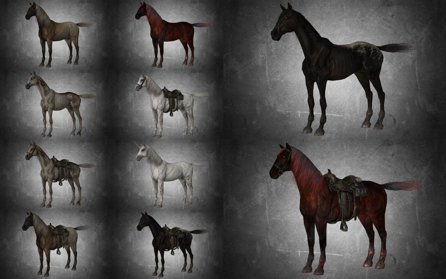 collection animal - horse a01-a10 3D Model .c4d .max .obj .3ds .fbx .stl .blend 