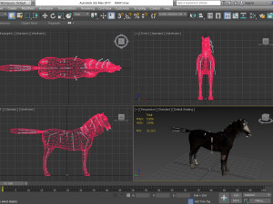 animal - horse b02 nogear 3D Model