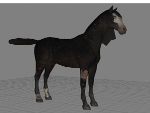 animal - horse b02 nogear 3D Model