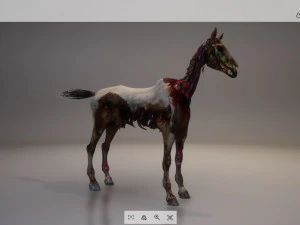 animal - horse c02 nogear 3D Model