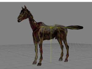 animal - horse c02 nogear 3D Model