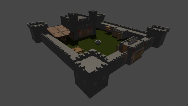 stone fort game-ready Modèle 3D .c4d .max .obj .3ds .fbx .stl .blend 
