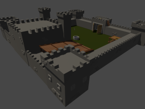 stone fort game-ready Modèle 3D