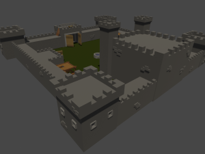 stone fort game-ready Modèle 3D