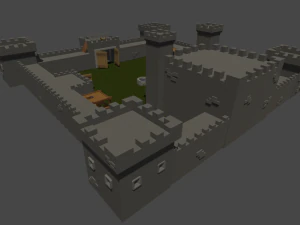 каменный форт готов к игре 3D Модель