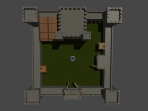 каменный форт готов к игре 3D Модель