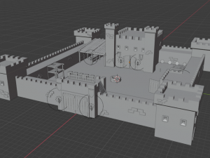 stone fort game-ready Modèle 3D