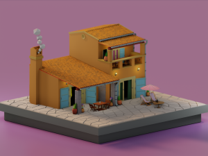Greek House Modèle 3D